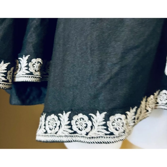 Z&L Europe Made With Love Top Women's S Small Black Boho Embroidered Festival - Picture 3 of 11